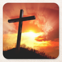Cruz Religiosa da Páscoa ao Pôr do Sol