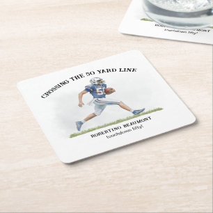 Porta-copo De Papel Quadrado Cruzando a linha de 50 jardas do futebol americano