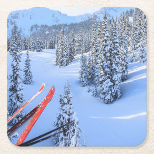Porta-copo De Papel Quadrado Crystal Mountain Ski Resort, perto de Mt. Rainier