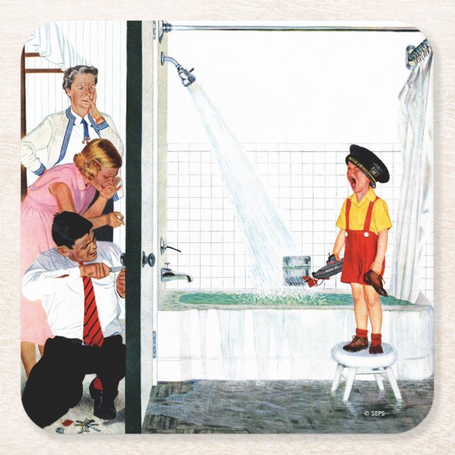 Porta-copo De Papel Quadrado Cuba de transbordamento (Frente)