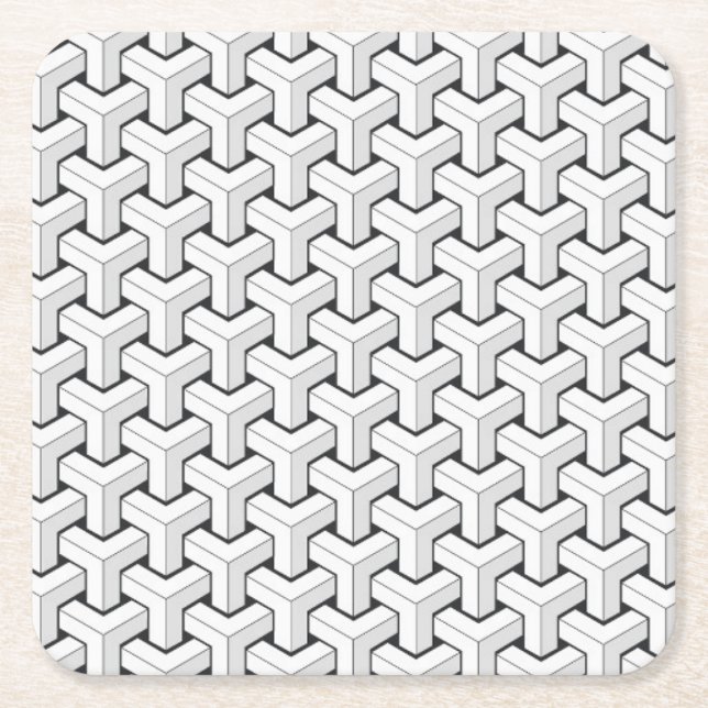 Porta-copo De Papel Quadrado Cubos legal Isométricos Y de Abstrato (Frente)