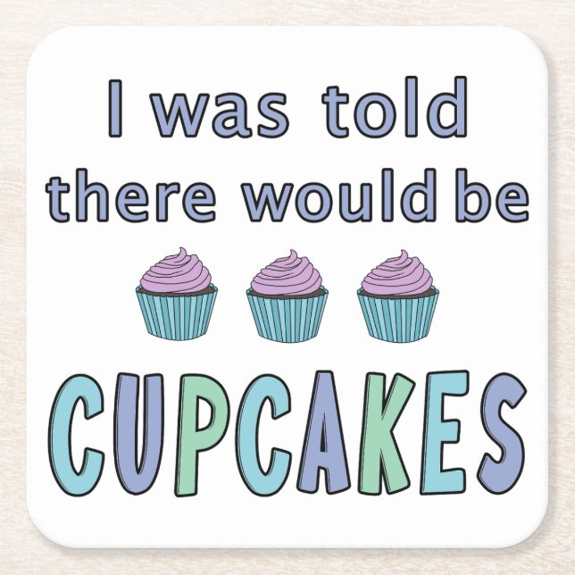 Porta-copo De Papel Quadrado Cupcakes (Frente)