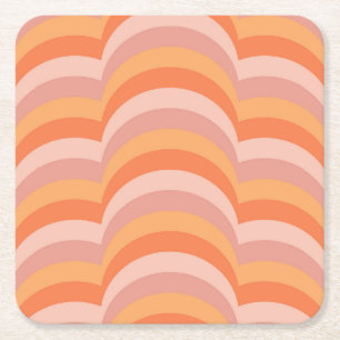 Porta-copo De Papel Quadrado Curvas de estilo retrorreflector cor-de-rosa e lar