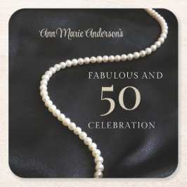 Porta-copo De Papel Quadrado Custom Black 50 and Fabulous