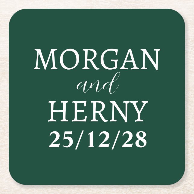 PORTA-COPO DE PAPEL QUADRADO CUSTOMIZED NAME STYLISH MODERN MINIMAL WEDDING (Frente)