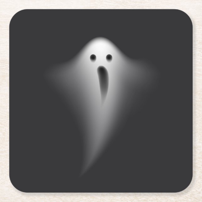 Porta-copo De Papel Quadrado Cute Black Ghost (Frente)