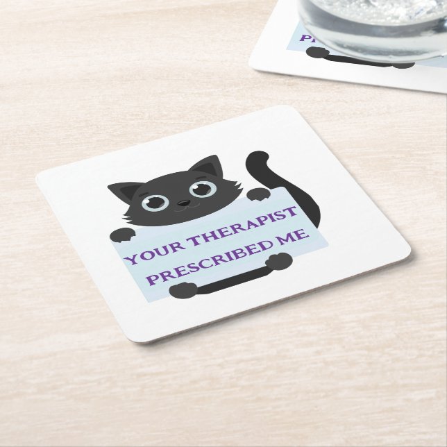 Porta-copo De Papel Quadrado Cute Cat  (Inclinado)