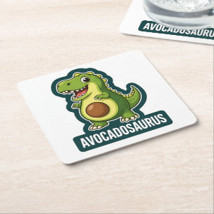 Porta-copo De Papel Quadrado Cute Kawaii Avocadosaurus Dinossauro Piada Engraça