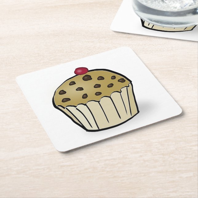 Porta-copo De Papel Quadrado Cute Mini Muffin (Inclinado)