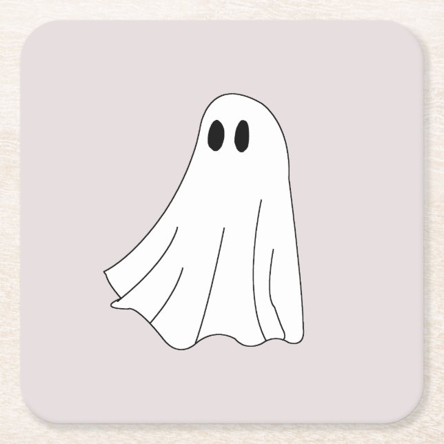 Porta-copo De Papel Quadrado Cute Pastel Ghost Pattern (Frente)