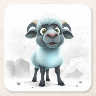 Porta-copo De Papel Quadrado Cute Sheep Cozy Design