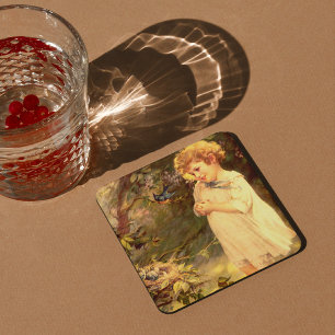 Porta-copo De Papel Quadrado Cutie do Victorian com pássaros