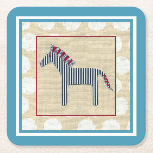 Porta-copo De Papel Quadrado Cutout Zebra em Cream