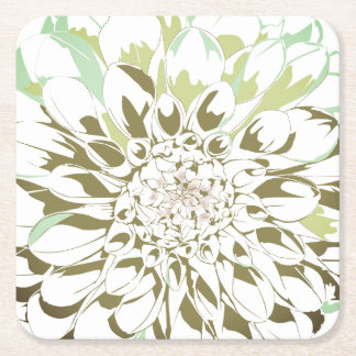 Porta-copo De Papel Quadrado Dahlia flower paper coaster set