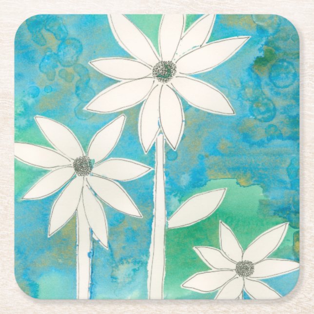 Porta-copo De Papel Quadrado Daison Daisies II (Frente)