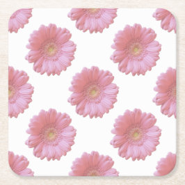 Porta-copo De Papel Quadrado Daisy gerbera rosa pálido
