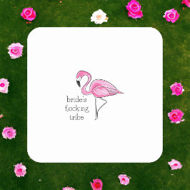 Porta-copo De Papel Quadrado Damas de honra de Despedida de Solteira Flamingo