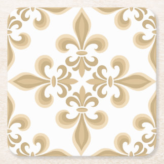 Porta-copo De Papel Quadrado Damasceno Bege Elegante