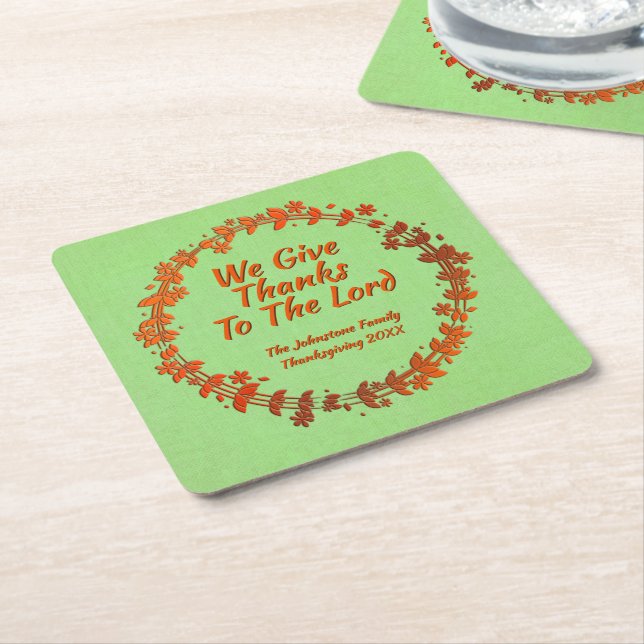 Porta-copo De Papel Quadrado Damos Obrigados Ao Nome Do Lorde Wreath (Inclinado)