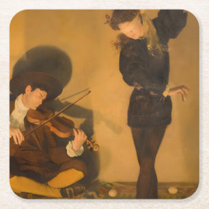 Porta-copo De Papel Quadrado Dança do Ovo (por John Collier)