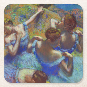 Porta-copo De Papel Quadrado Dançarinos em Azul, Edgar Degas