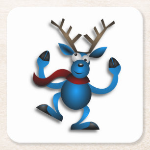 PORTA-COPO DE PAPEL QUADRADO DANCING REINDEER