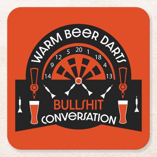 Porta-copo De Papel Quadrado Dardos de Pub Clássicos (Frente)