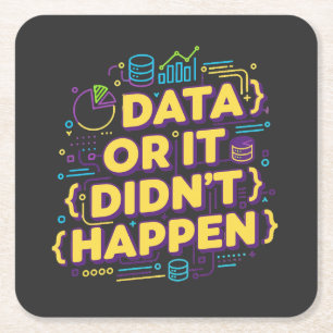 Porta-copo De Papel Quadrado Data Science Design - Dados ou isso não aconteceu
