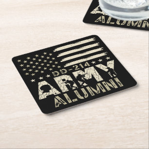 Porta-copo De Papel Quadrado DD-214 Exército Alumino Militar dos EUA Bandeira V