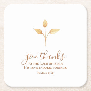 Porta-copo De Papel Quadrado Dê aos Obrigados uma Aquarela Minimalista Ação de 