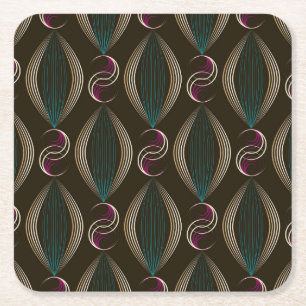 Porta-copo De Papel Quadrado Deco da arte: padrão geométrico de safra.