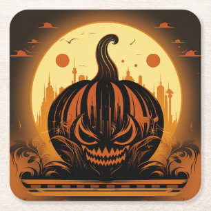 Porta-copo De Papel Quadrado Deco Pumpkin