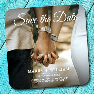 Porta-copo De Papel Quadrado Decoração de casamento Save The Date elegante mode