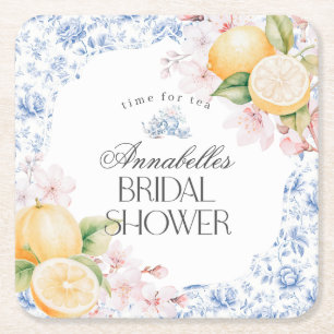 Porta-copo De Papel Quadrado Decoração de Chuveiro de Noiva Chinoiserie Lemon T