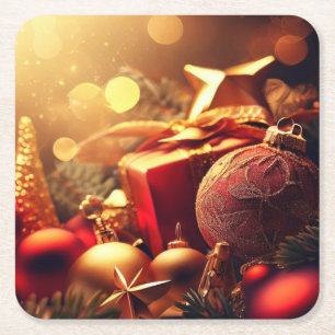 Porta-copo De Papel Quadrado Decorações de Natal 7