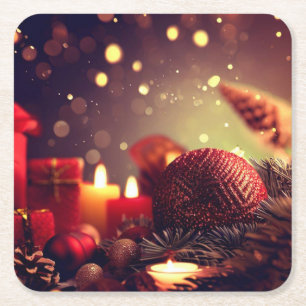 Porta-copo De Papel Quadrado Decorações de Natal 8