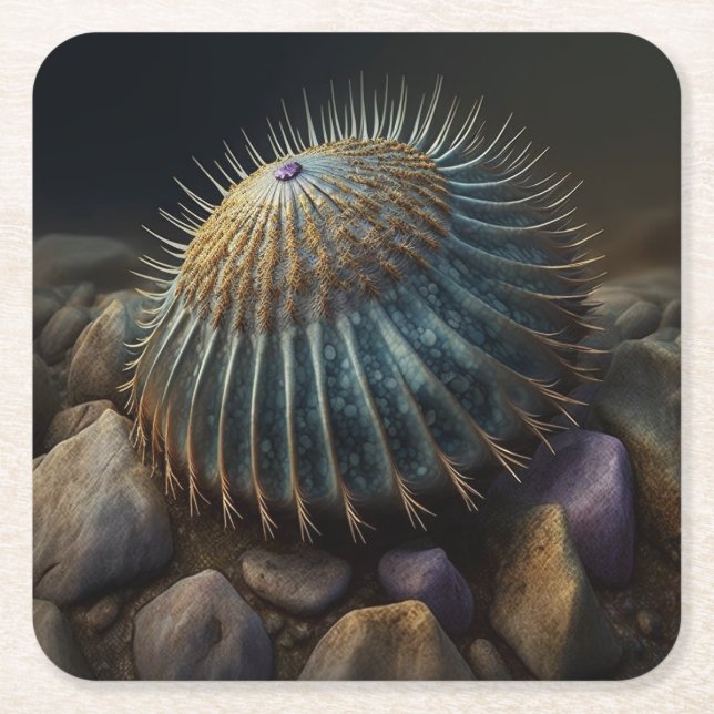 Porta-copo De Papel Quadrado Deep Sea Urchin (Frente)