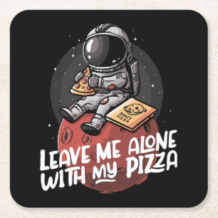 Porta-copo De Papel Quadrado Deixe-me Sozinho Com Minha Pizza