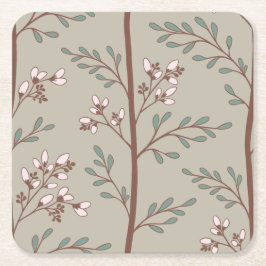 Porta-copo De Papel Quadrado Delicate Flowers in Bloom XL2 floral silhouette