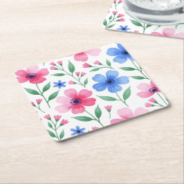 Porta-copo De Papel Quadrado Delícia de Flor de Água de Rosa