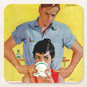 Porta-copo De Papel Quadrado Demasiado tarde para compo