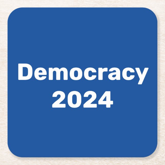 Porta-copo De Papel Quadrado Democracia 2024 Eleição Presidencial (Frente)