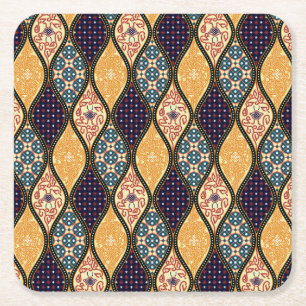 Porta-copo De Papel Quadrado Denim Blue Art Nouveau