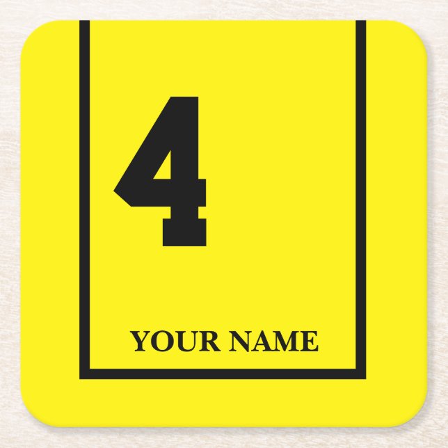 Porta-copo De Papel Quadrado Derby Horse Race Yellow 4 Personalizado (Frente)