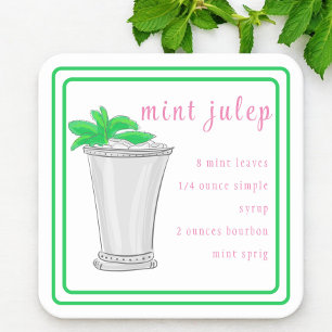 Porta-copo De Papel Quadrado Derby Mint Julep Bar Recebe Borda de Pré-Disquete