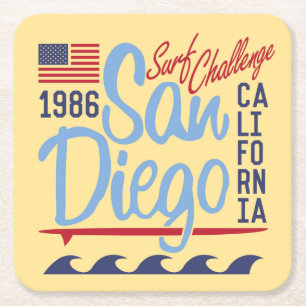 Porta-copo De Papel Quadrado Desafio do Surf San Diego de 1986