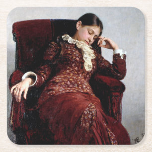 Porta-copo De Papel Quadrado Descansando, Ilya Repin