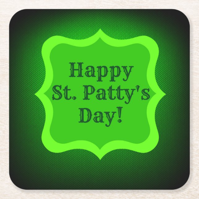 Porta-copo De Papel Quadrado Desejo do Dia de São Patrick (Frente)