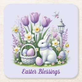 Porta-copo De Papel Quadrado Desejos de páscoa