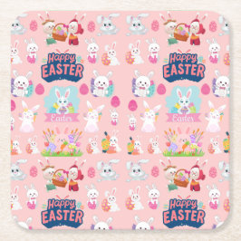 Porta-copo De Papel Quadrado Desejos do felz pascoa - Páscoa Engraçado de Padrã